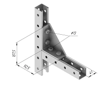 زاوية معززة SMA 659، بأبعاد 41x107.5x92.5 مم، سماكة 4.0 مم
