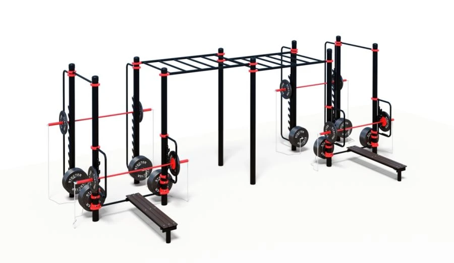 مجمع التمارين الخارجية مع القضبان وعارضة القفز - WORKOUT-FIT - 01