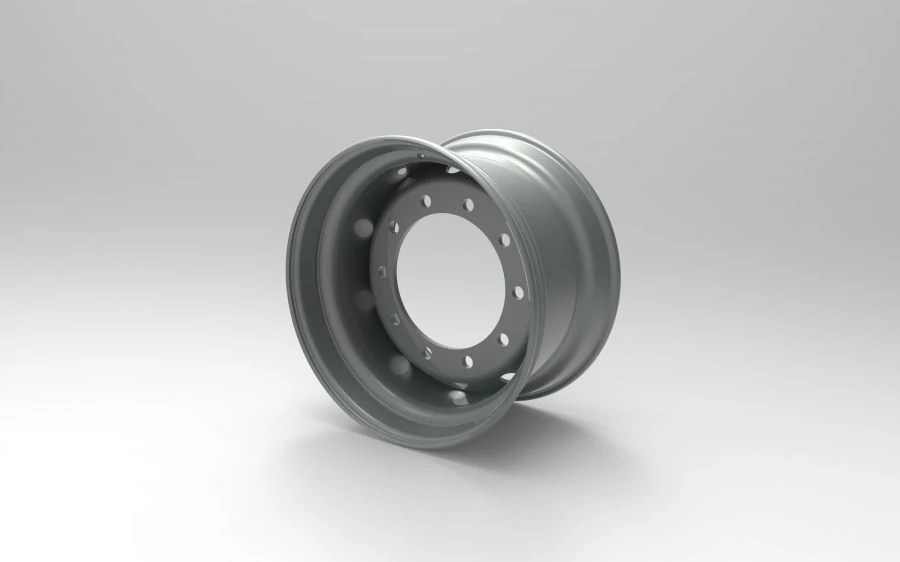 Heavy-Duty Steel Wheel with Non-Removable Rim, Size 22.5x11.75, Part No. 396-3101012