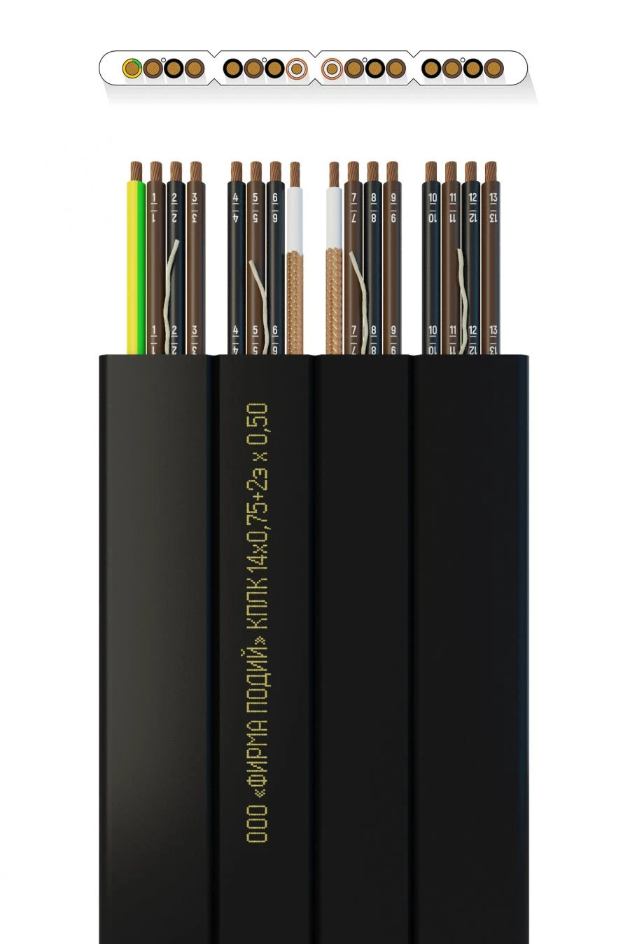 كابل مصعد مسطح مركب KPLK 14x0.75+2x0.50