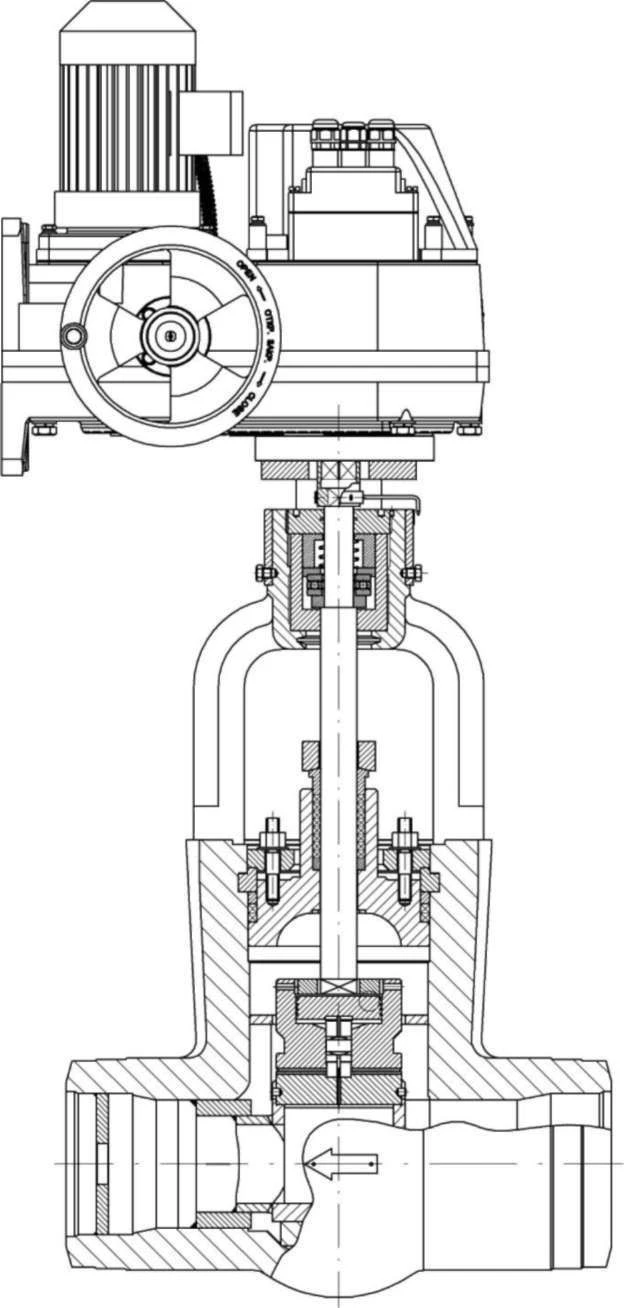 Control Valves Series RK 101 DN from 100 to 300 mm, up to 37.3 MPa, temperature up to 560˚C with electric drive