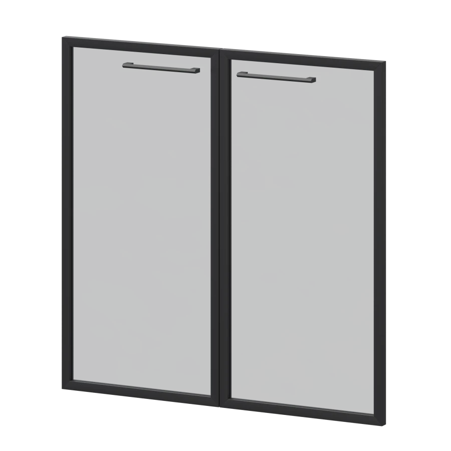 أبواب زجاجية في إطار ألمنيوم KZF-48RS (مجموعة 2 قطعة)