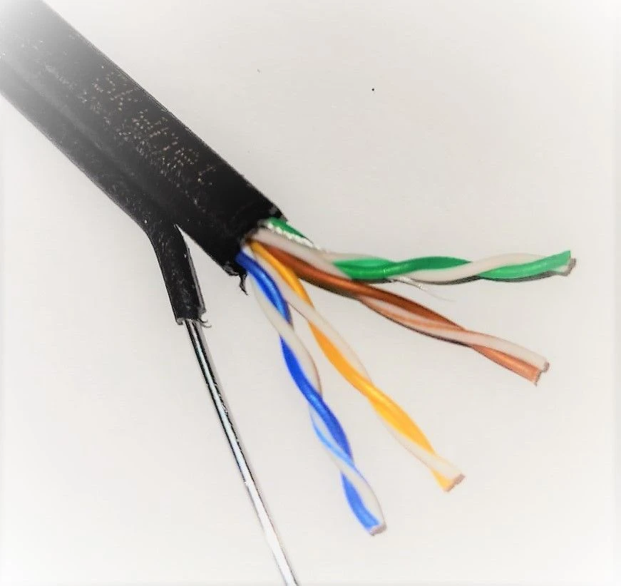 كابل Skynet Premium UTP Cat 5e الخارجي مع حبل فولاذي 4x2x0.51 Cu