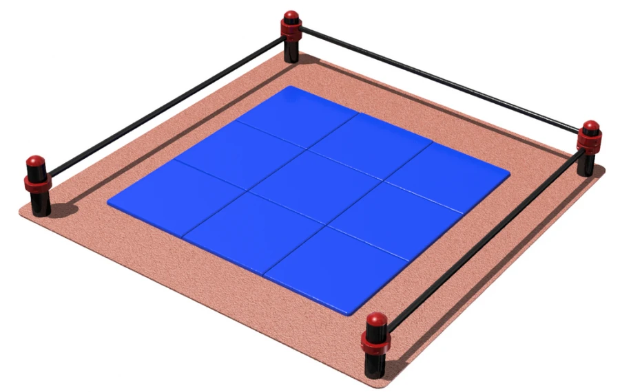مجمع اختبار الوزن 16 كجم مع منطقة أمان 2x2 م ووزن