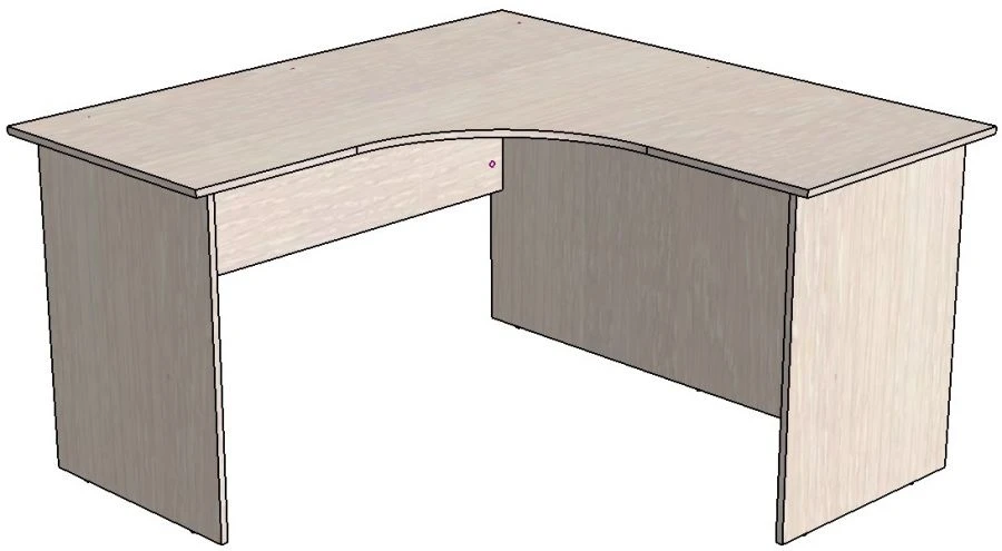 مكتب كمبيوتر زاوي 1600x1300x750 مم MDF بلوط