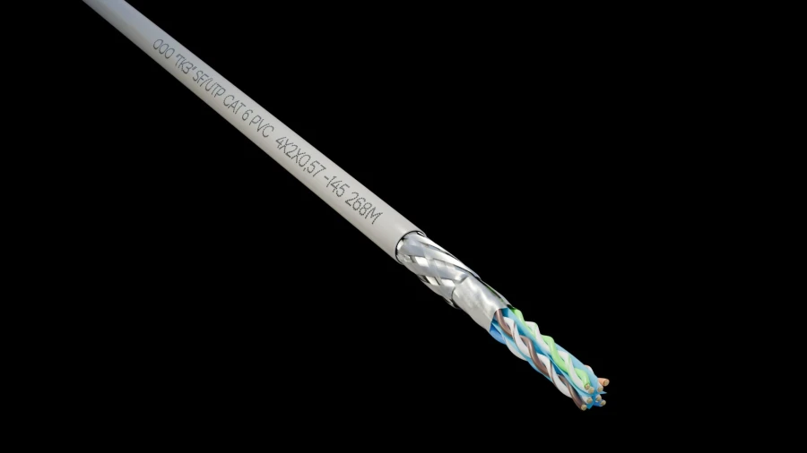 كابل مزدوج ملتوي عالي التردد SF/UTP Cat 6 PVC 4x2x0.57