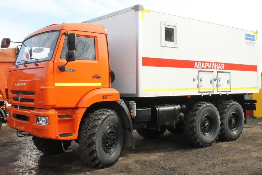 Передвижная мастерская (без КМУ) на шасси КАМАЗ-5350 (-D5, -37) Тип 4761