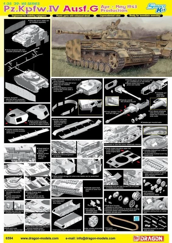 نموذج تجميع دبابة PzIV Ausf.G مايو-أبريل '43
