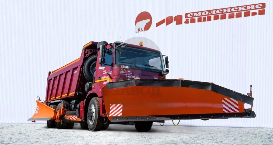 Комбинированная дорожная машина КДМ-7881100 на базе автомобиля с самосвальным кузовом КАМАЗ-6580 с пескосолераспределяющим, поли