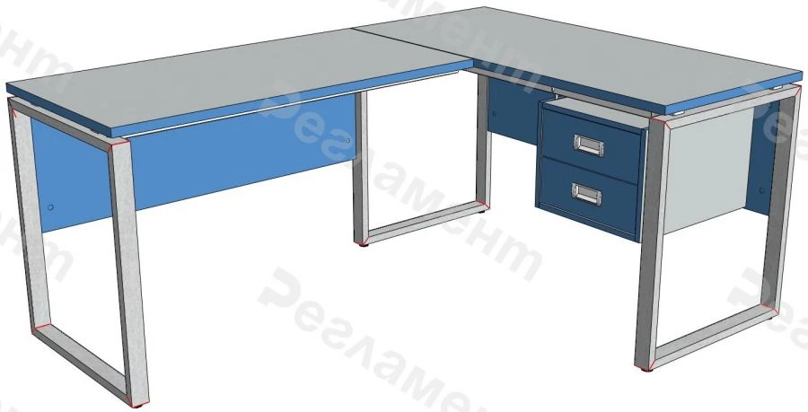 Стол угловой МК В3 900-2500х900-2500х650-950мм(ШхГхВ)
