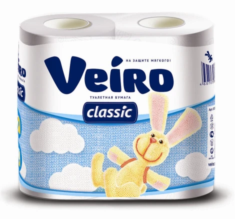 Бумага туалетная Verio classic двухслойная с декоративным тиснением и перфорацией