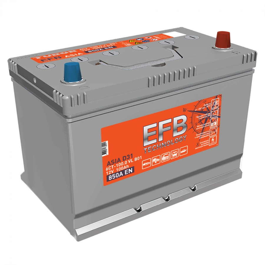 TUBOR ASIA EFB 6СТ-100.1(0) Starter Lead-Acid Battery