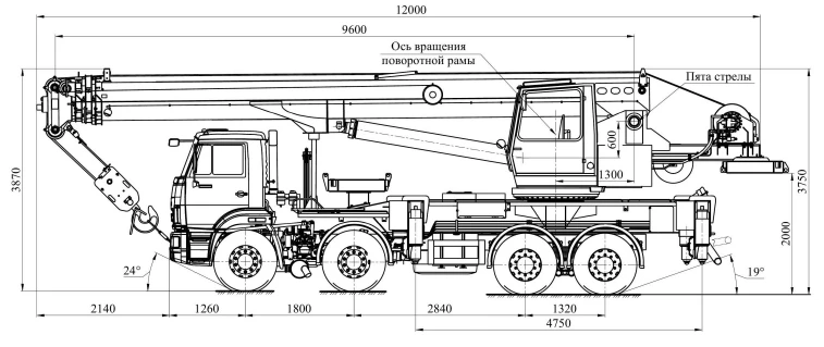 Кран автомобильный КС-55729-1В и его модификации (с использованием кабины КС-55713.52.100-6 и ее модификации) (специальный, авто