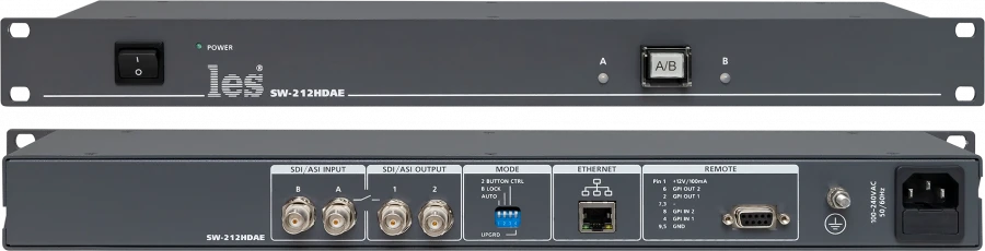 2-in-1 Switch for 3G/HD/SD-SDI and DVB-ASI Signals SW-212HDAE