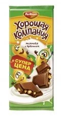 Кондитерская плитка "Хорошая компания" молочная с арахисом 80г