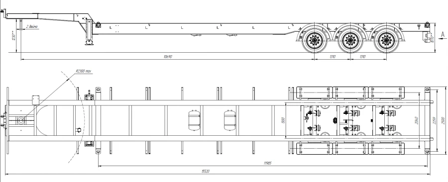 SOTRANS WALLAROO MZSSK3 SK3-1 Container Lock Platform Semi-Trailer