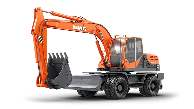 حفار E230W ذو دلو واحد مع عجلات هوائية