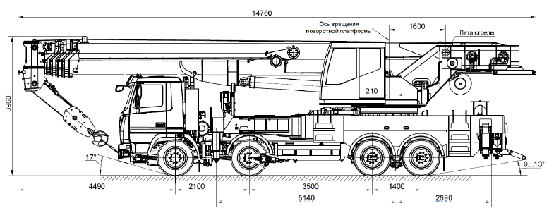 Кран автомобильный КС-75721-2 и его модификации (с использованием кабины КС-55713.52.100-6 и ее модификации) (специальный, авток