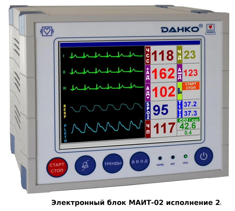 Anesthesia and Intensive Care Monitor MAIT-02 "Danko®", TU 9441002-48262933-2008, Version 2