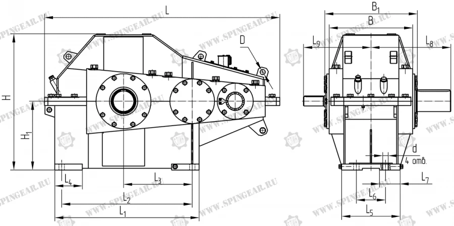 علبة تروس أسطوانية أفقية 2N-650
