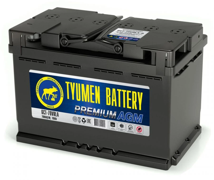 بطارية سلكية قابلة للشحن TYUMEN BATTERY 6СТ-70VRLA-R