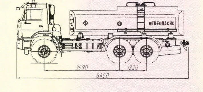 Автотопливозаправщик типа 576556 на шасси КАМАЗ 43118-А5, 43118-50, 43118-RR, 43118 RS