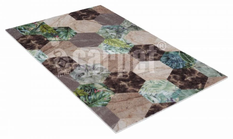 Коврик вырезной icarpet PRINT антискользящий "Соты Тропики" 60х100 см