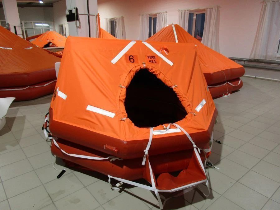طوف إنقاذ بحري قابل للنفخ PSM-6U SOLAS A RASK بسعة 6 أشخاص