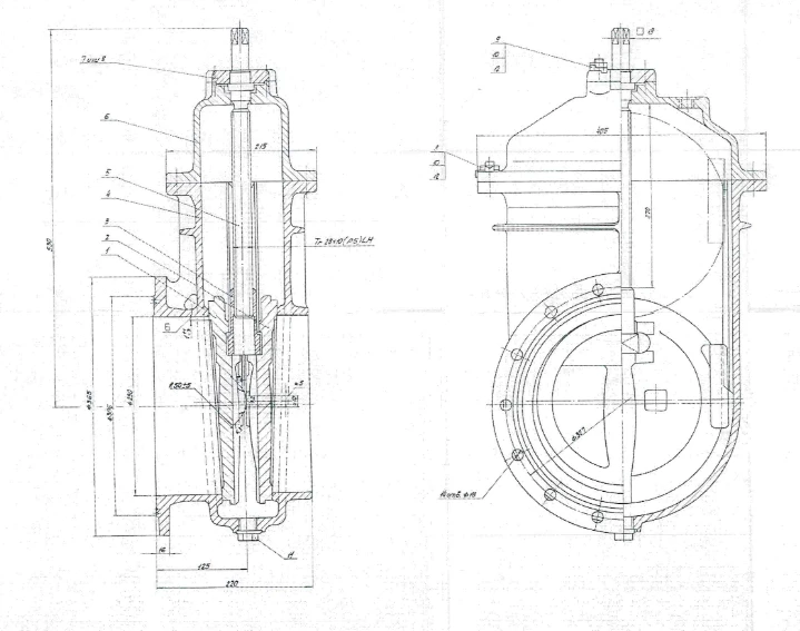 Задвижка клинкетная перепускная бронзовая DN 250 PN 0,1 МПа ИТШЛ.491695.001
