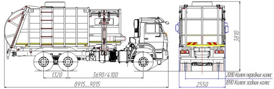 شاحنة جمع القمامة مع تحميل جانبي موديل MK-4553-20