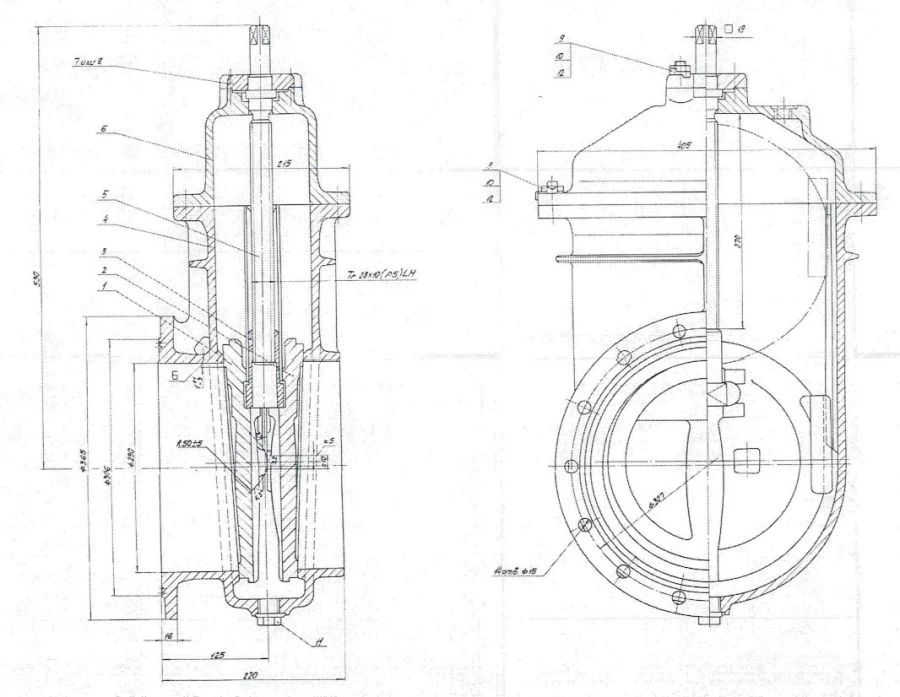 Задвижка клинкетная бронзовая DN 125 PN 0,6 МПа ИТШЛ.491655.008 (532-01.018)