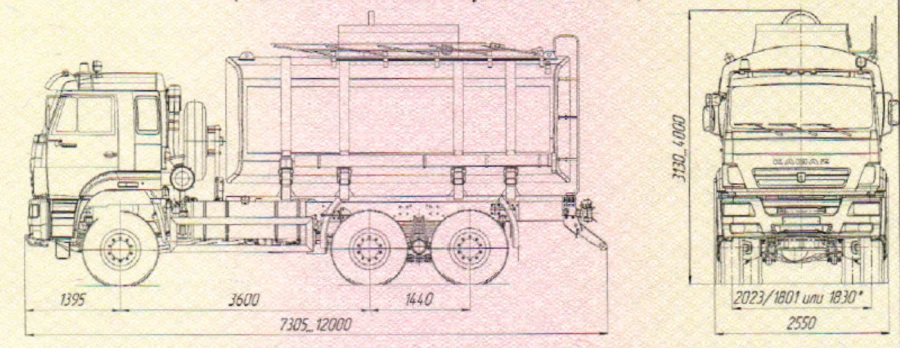 Light Oil Transport Tanker UST 54535H for KAMAZ 65225 Chassis