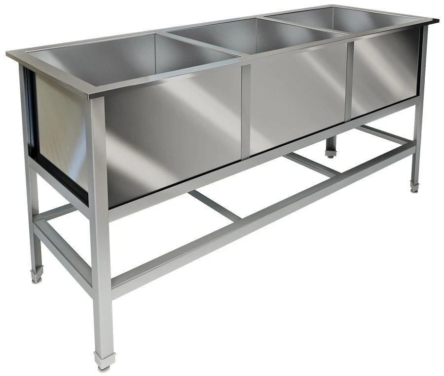 حوض غسيل الصحون ثلاثي الأقسام 1500x500x870 مم