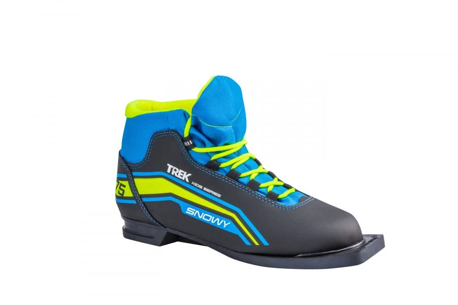 Ботинки лыжные детские TREK Snowy1 черный (лого лайм неон) 75
