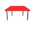 Trapezoidal Table with Metal Frame and Laminate Top