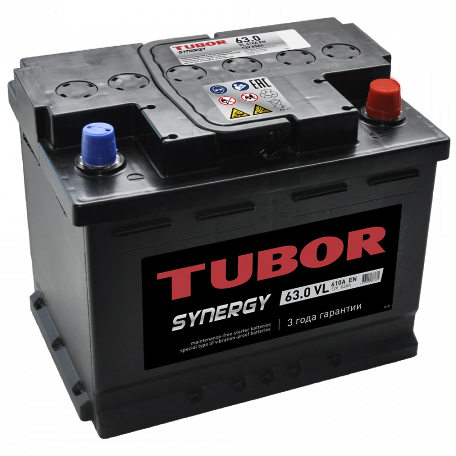 TUBOR SYNERGY Lead-Acid Starter Battery 6СТ-63.0 VL Kamina