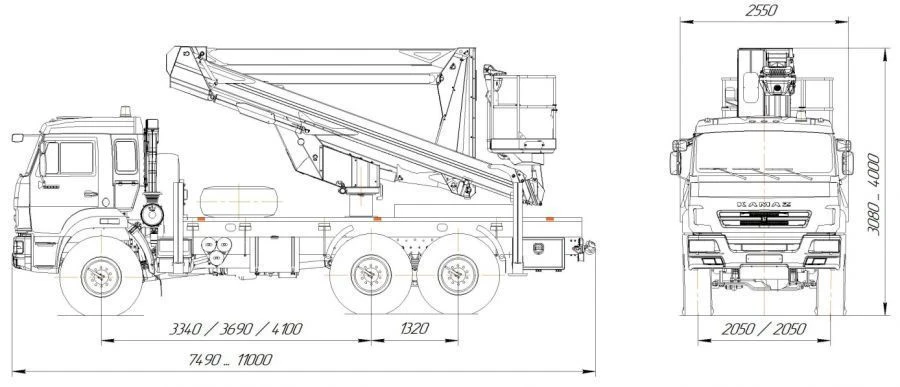 Vehicle with Lifts and Working Platforms R180T, VA180T Velmash-C Type 57564 Modification: 57551N