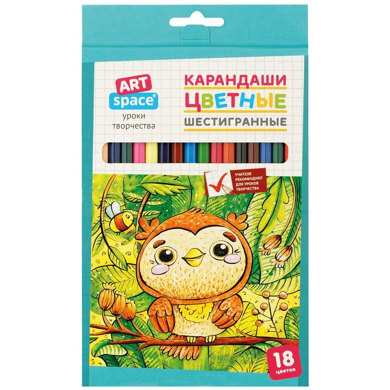 ArtSpace Cute Animals Colored Pencils Set, 18 Colors