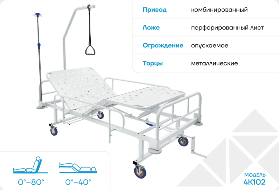Кровать 4К102 медицинская многофункциональная