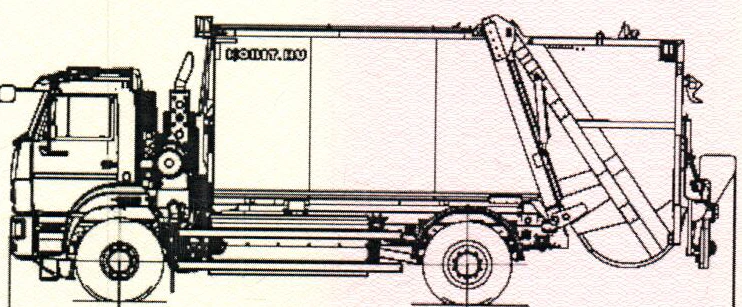 Мусоровоз с задней загрузкой Presko 17 (KBR-P17KG), тип KBR-P17KG, базовое шасси: КАМАЗ-53605-37