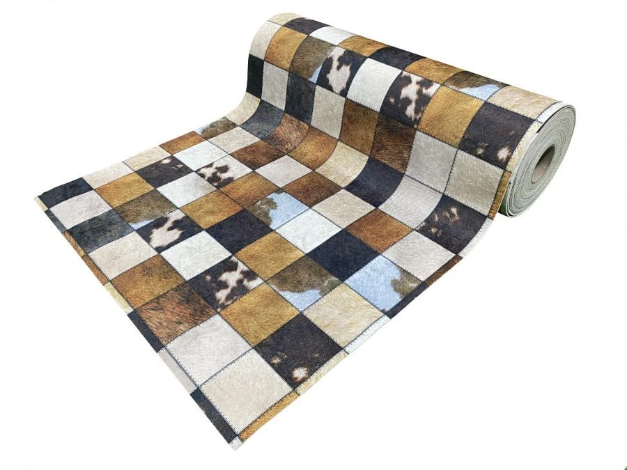 Вырезной коврик-дорожка SHAHINTEX SILK PHOTOPRINT (11) "Пэчворк Шкурки" 78х1500