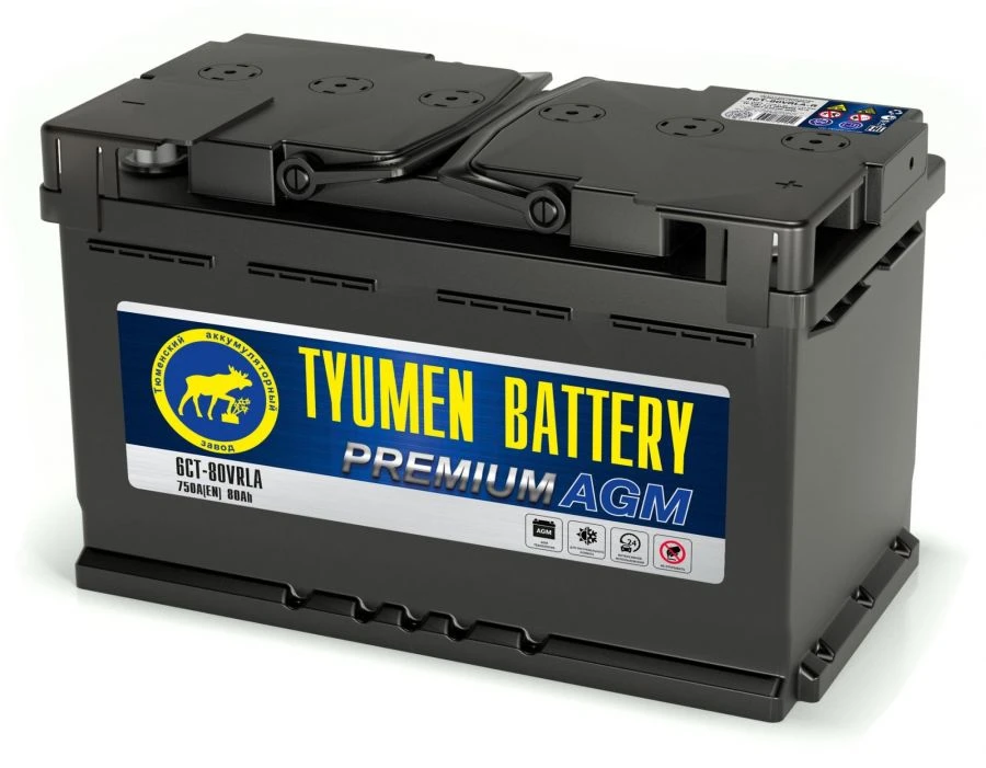 بطارية بدء التشغيل الرصاصية TYUMEN BATTERY 6СТ-80VRLA-R