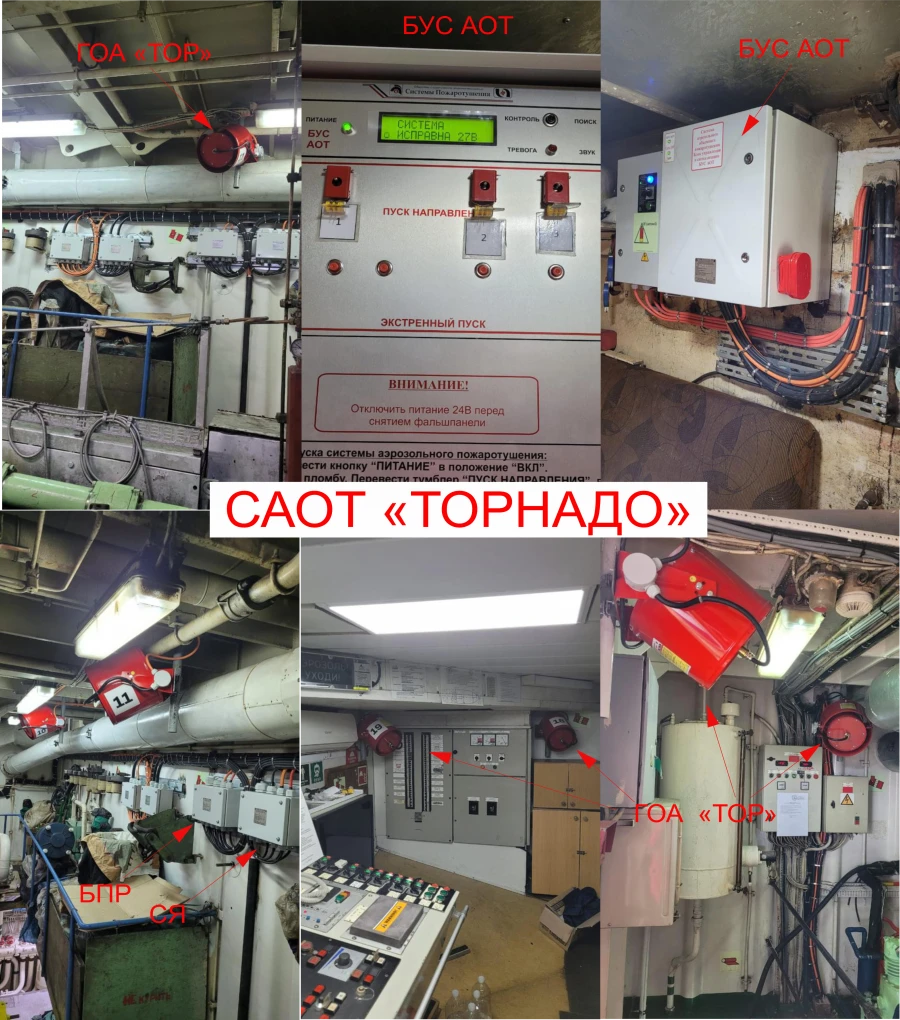 Судовая система аэрозольного объемного пожаротушения "ТОРНАДО" для судов по проекту 04710