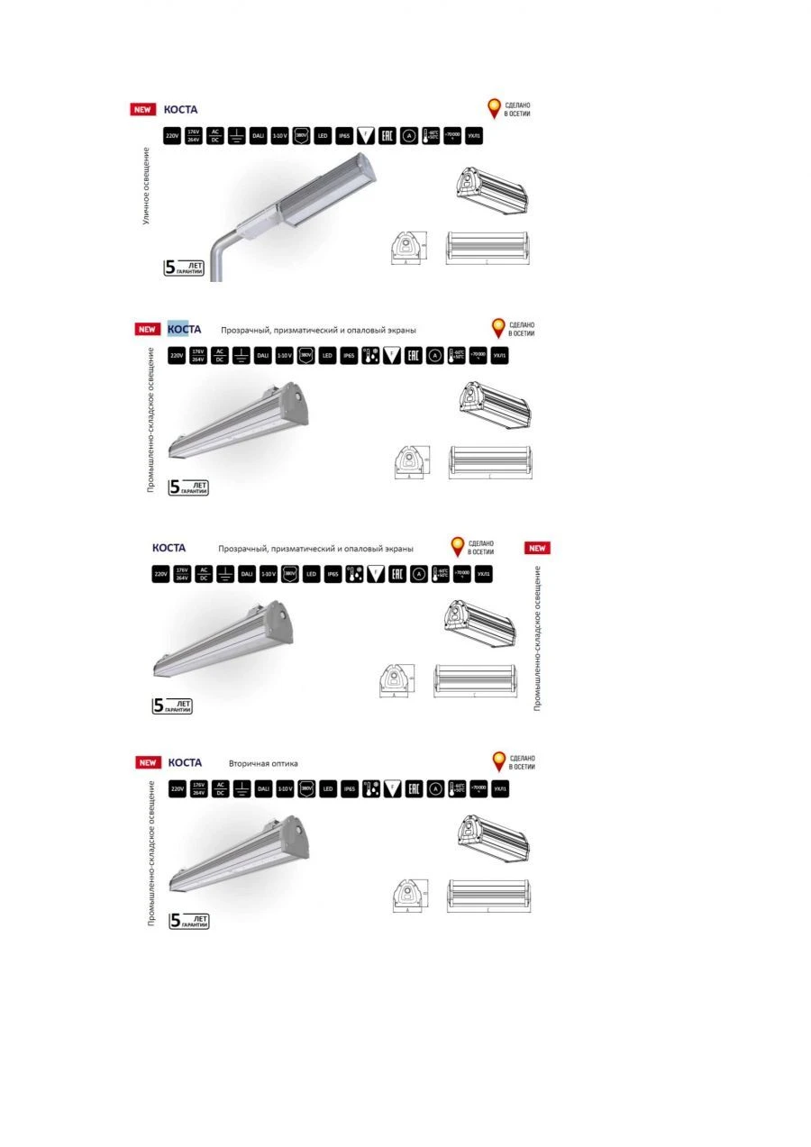 مصباح LED الصناعي العالمي كوسطا