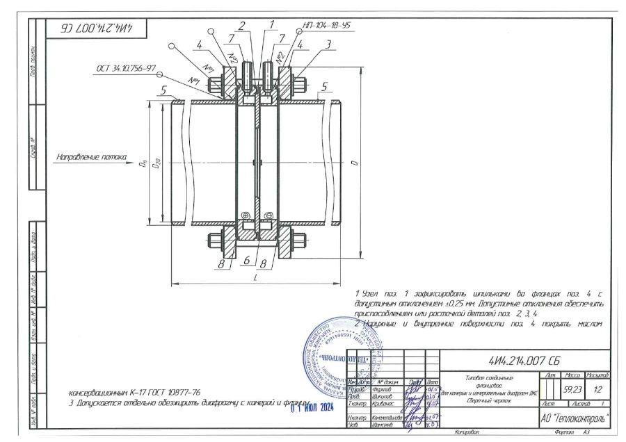 وصلات فلنجية ل diaphragms DKS، DN 50-500 مم