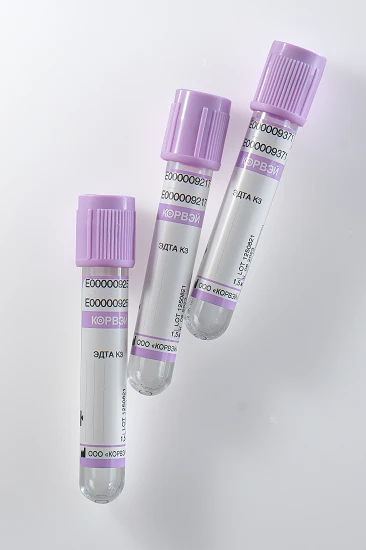 Vacuum Blood Collection Tubes with Sodium Fluoride and K3 EDTA, Glass, 16x100mm, 1ml