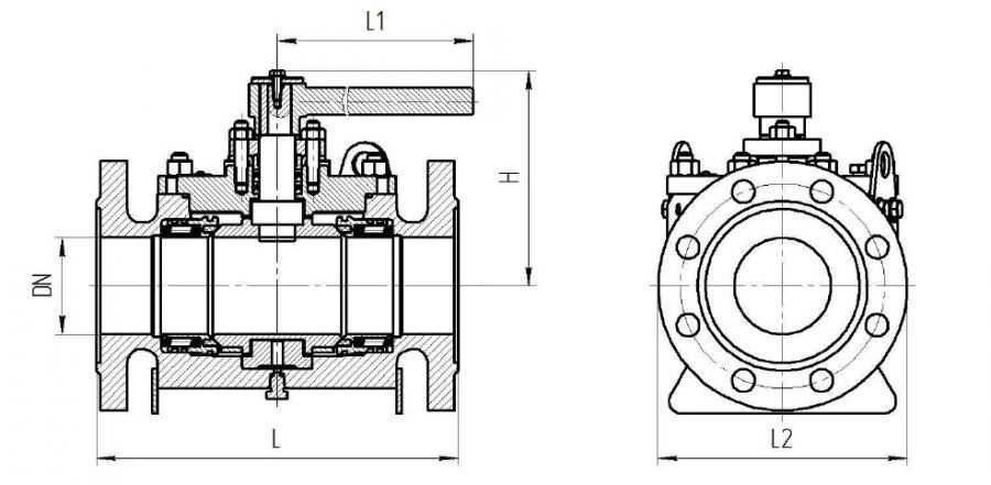 Кран шаровой фланцевый КШВ DN 50-250 PN 1,6-16 МПа