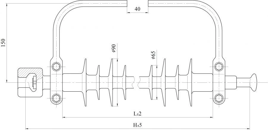 Polymer Insulator for Suspension of Lightning Protection Cable LKG 70-180/350-40 GP