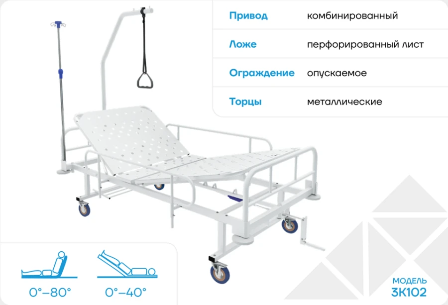 Кровать 3К102 медицинская многофункциональная