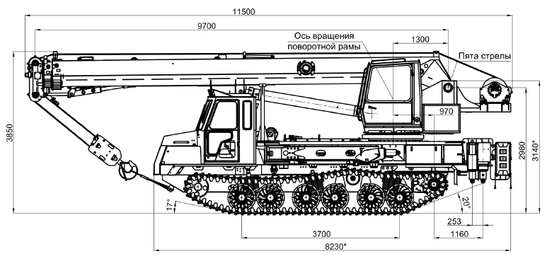 Кран стреловой самоходный КС-59713-14Т и его модификации